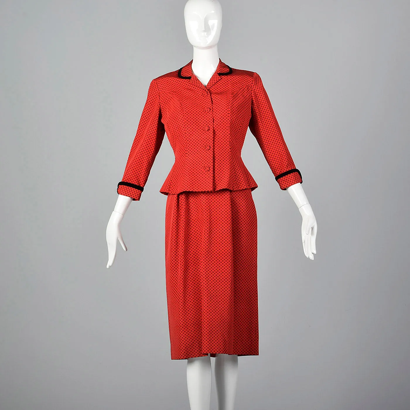 1950s L'Aiglon Red Dress with Matching Jacket