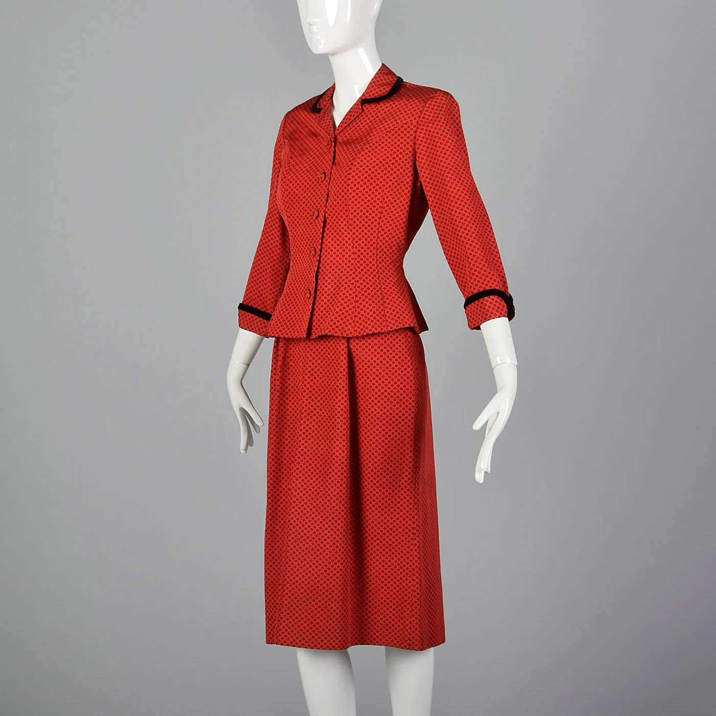 1950s L'Aiglon Red Dress with Matching Jacket