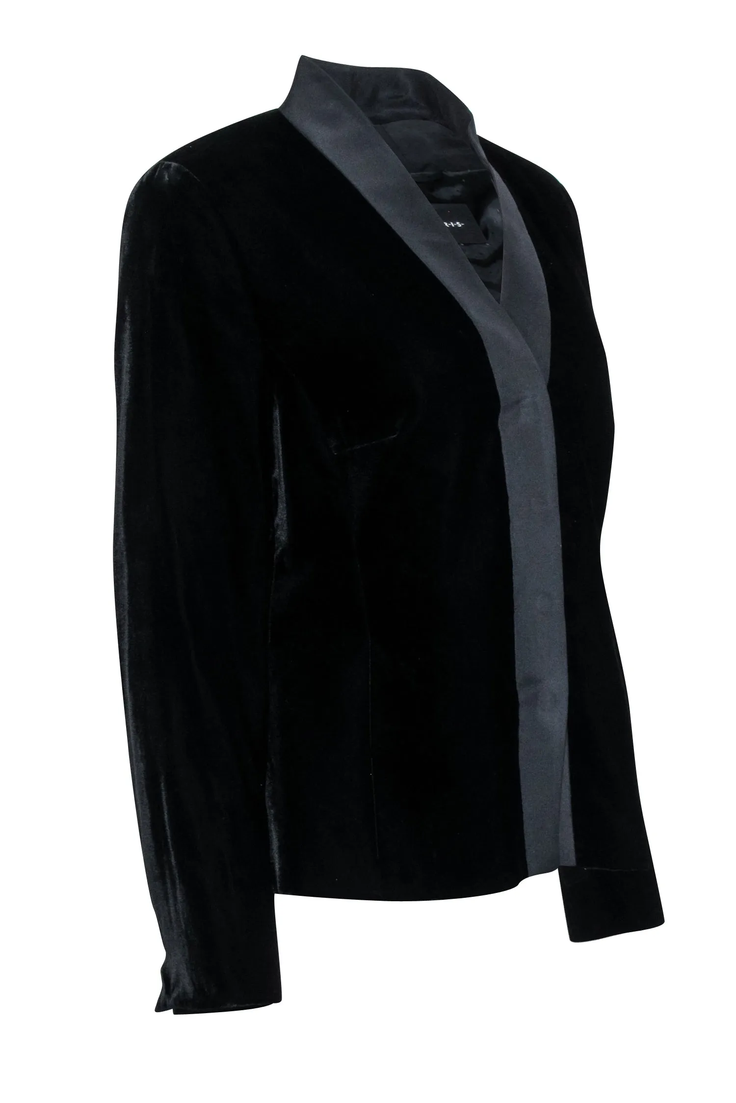 Akris - Black Velvet Snap Button Blazer Sz 12