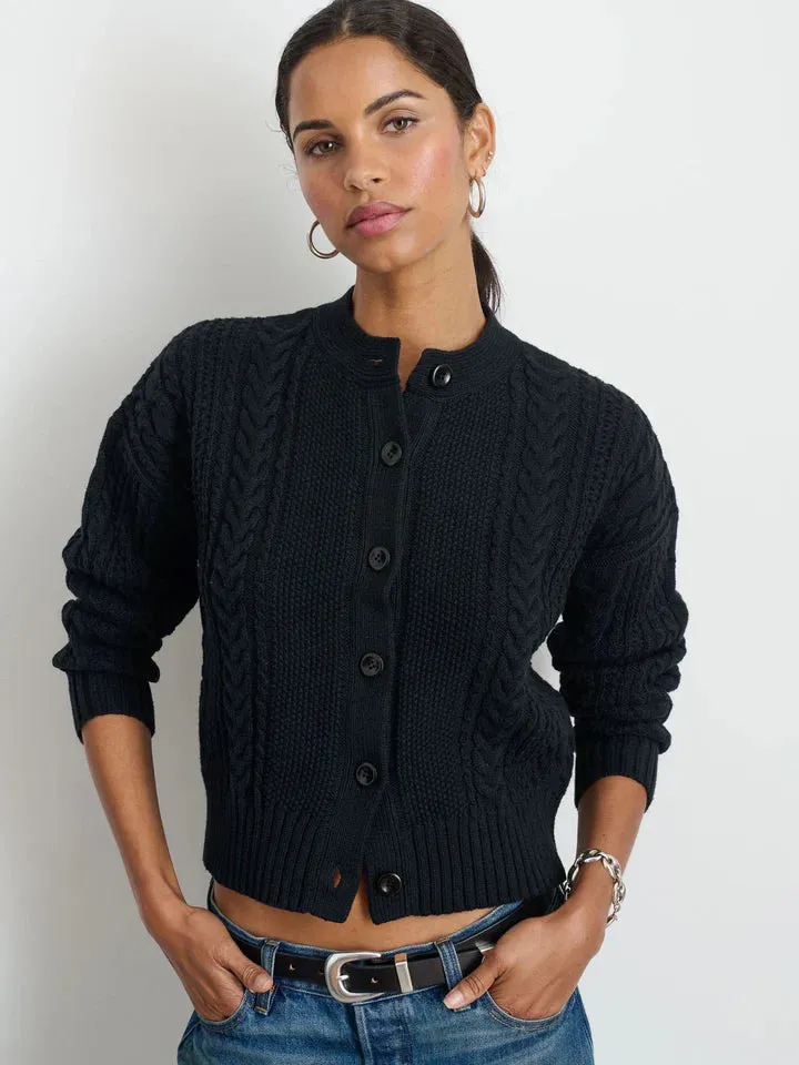 Alex Mill - Cable Knit Nico Chunky Cardigan (Black)