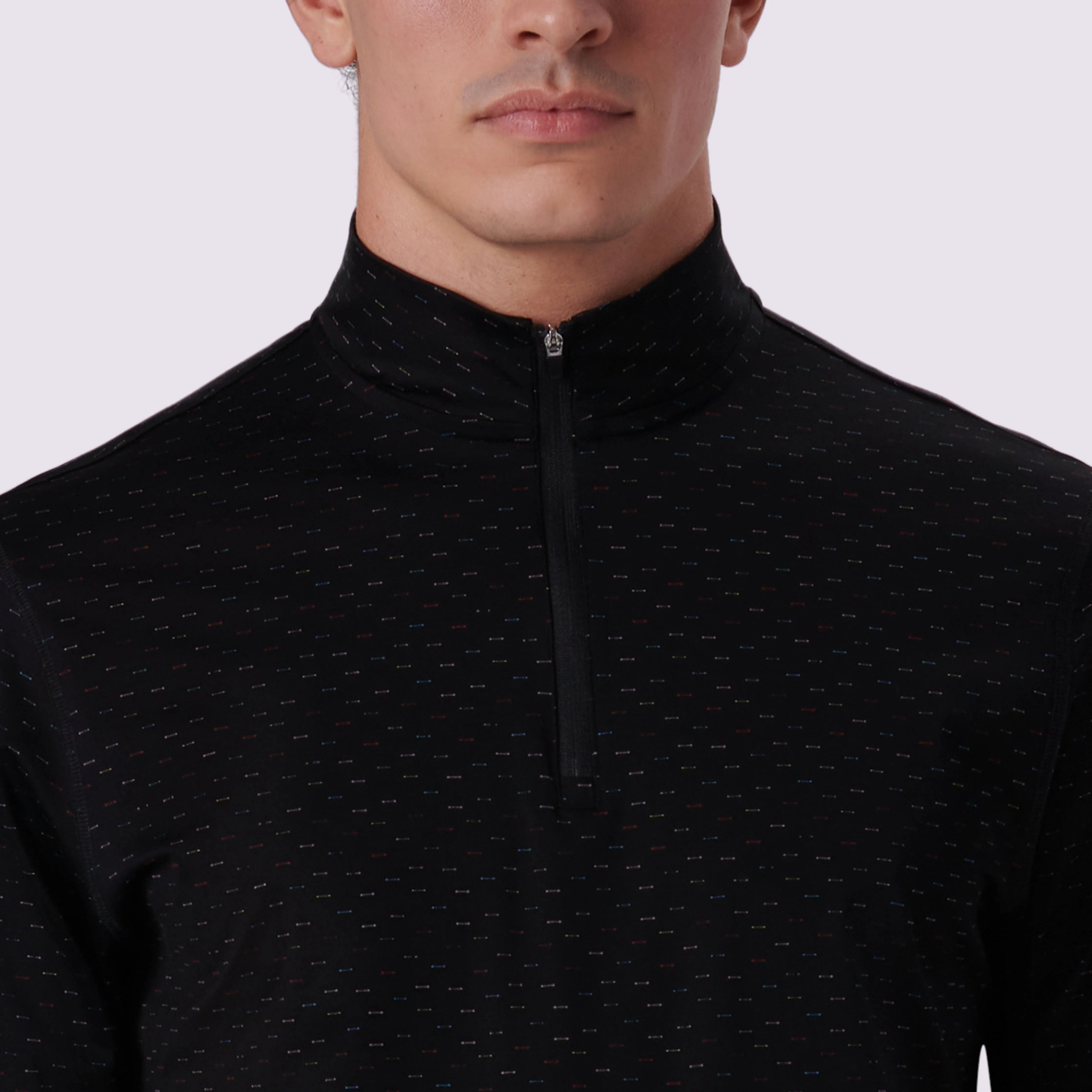 Anthony Stitch Print OoohCotton Quarter Zip Pullover