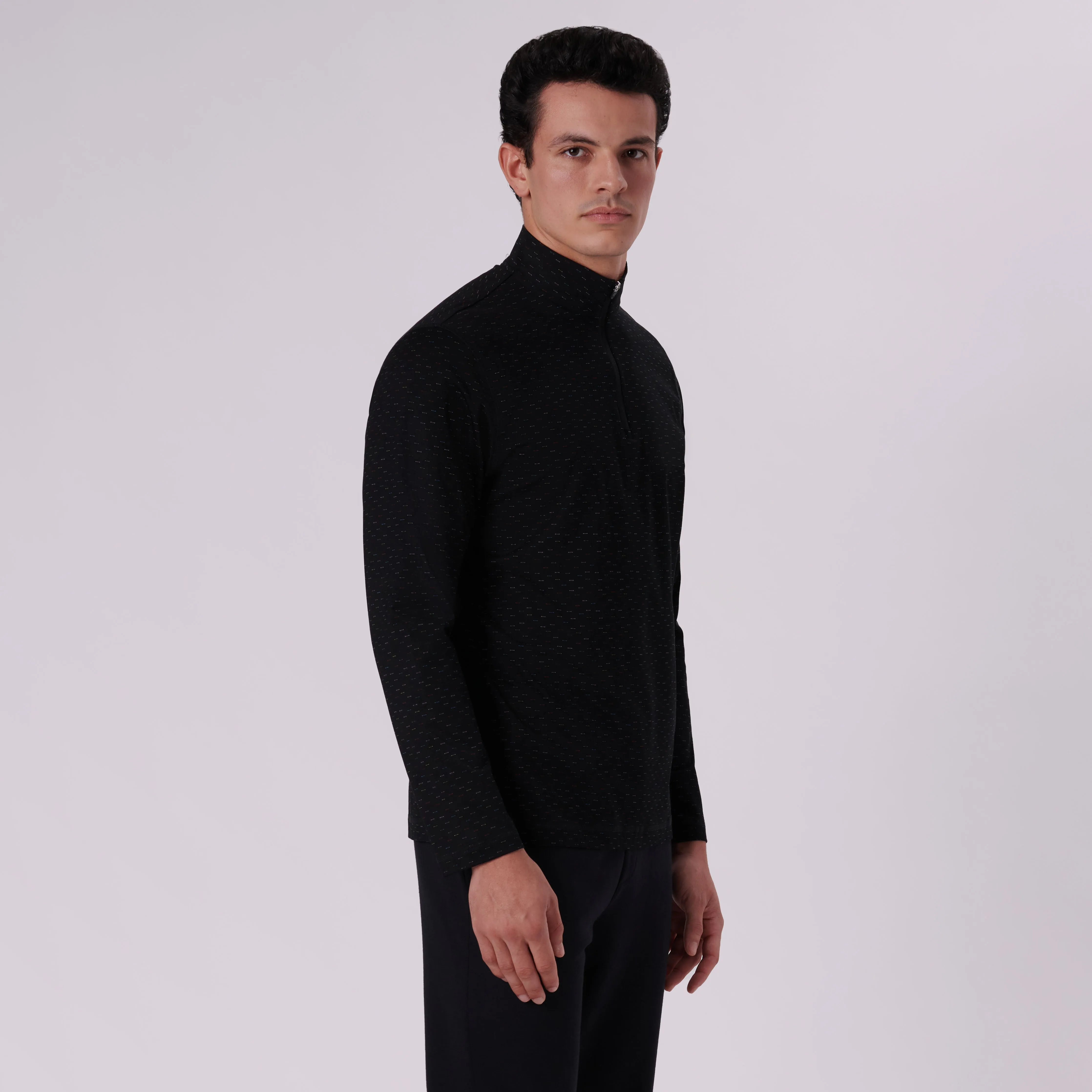 Anthony Stitch Print OoohCotton Quarter Zip Pullover