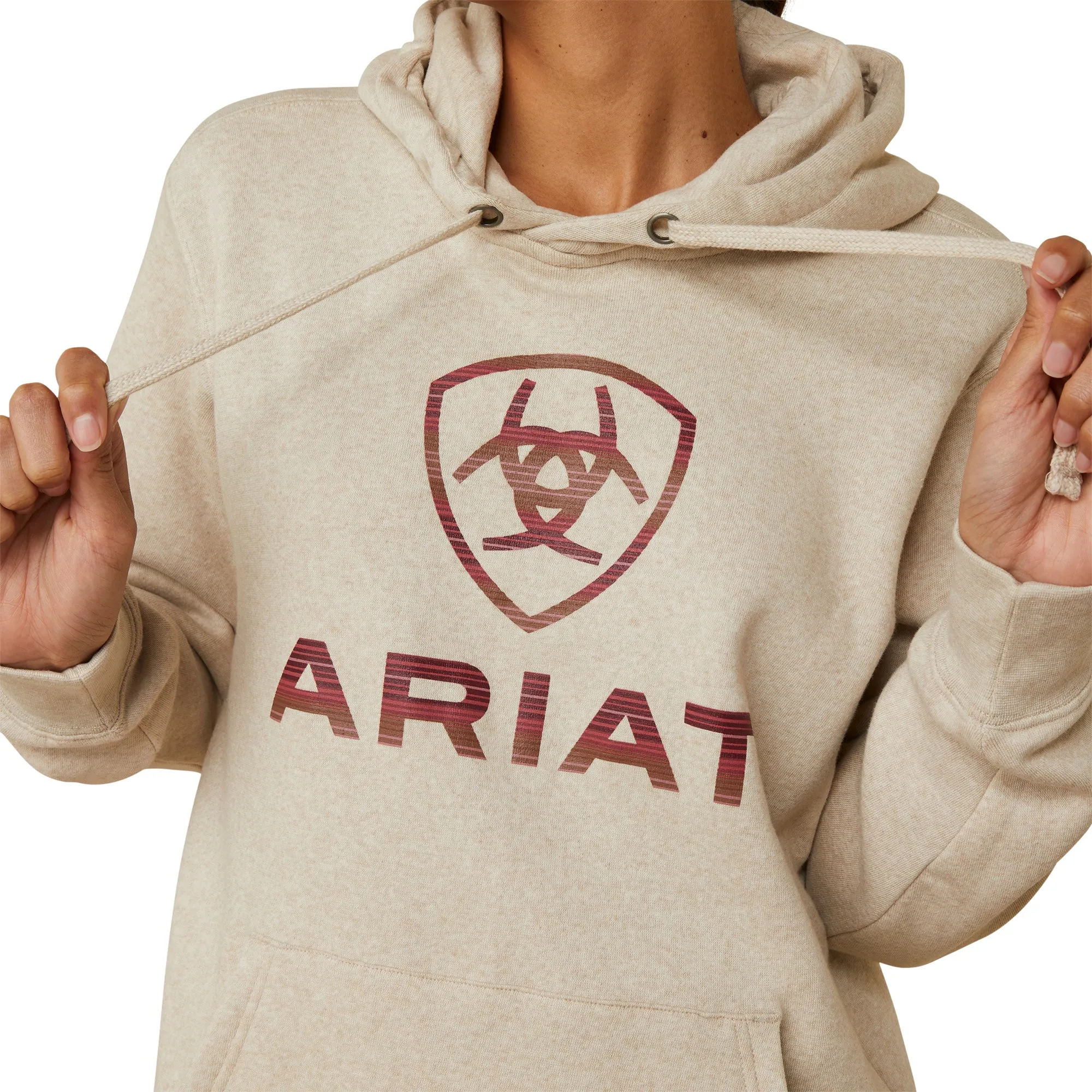 Ariat Ladies R.E.A.L Ombre Shield Hoodie - Oatmeal Heather