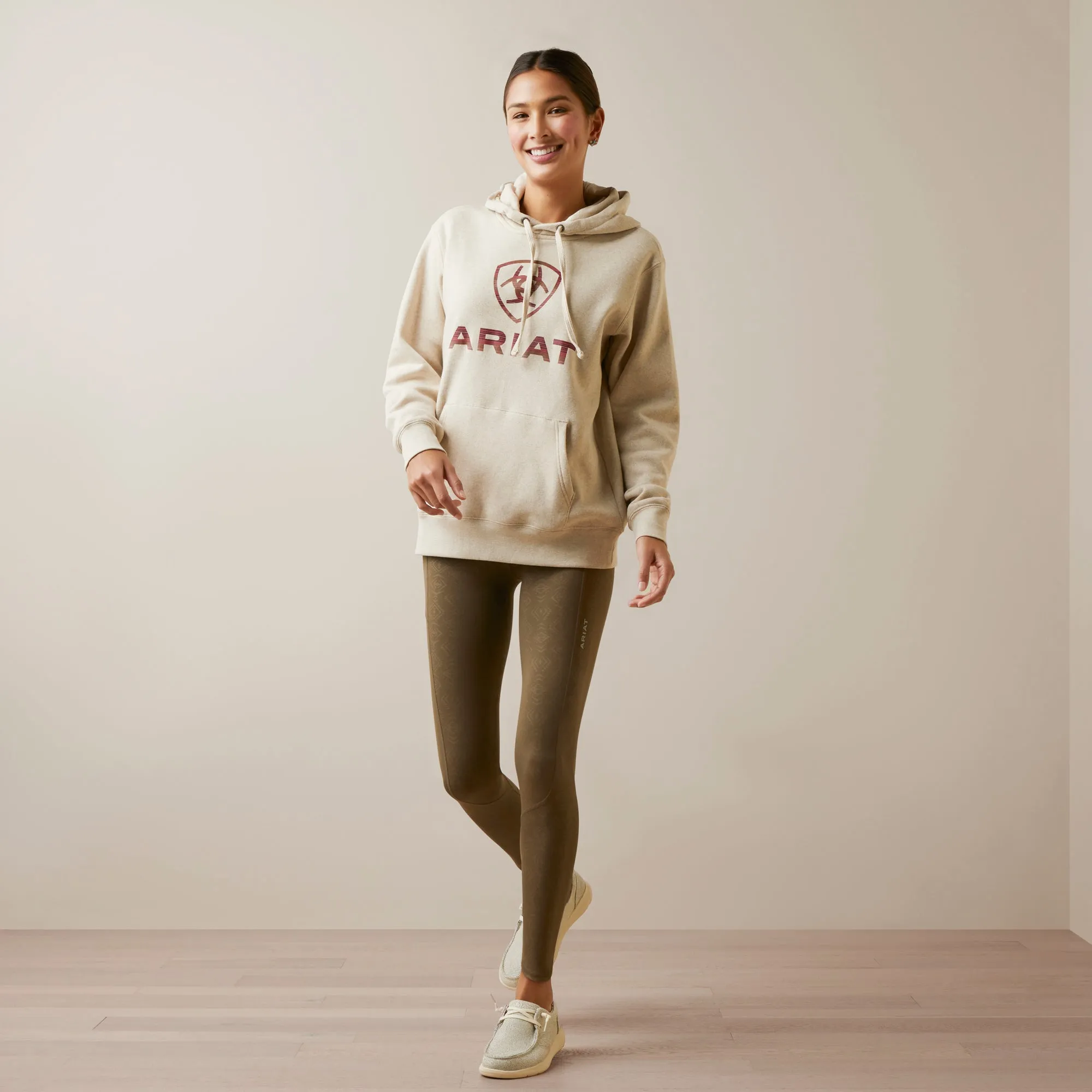 Ariat Ladies R.E.A.L Ombre Shield Hoodie - Oatmeal Heather