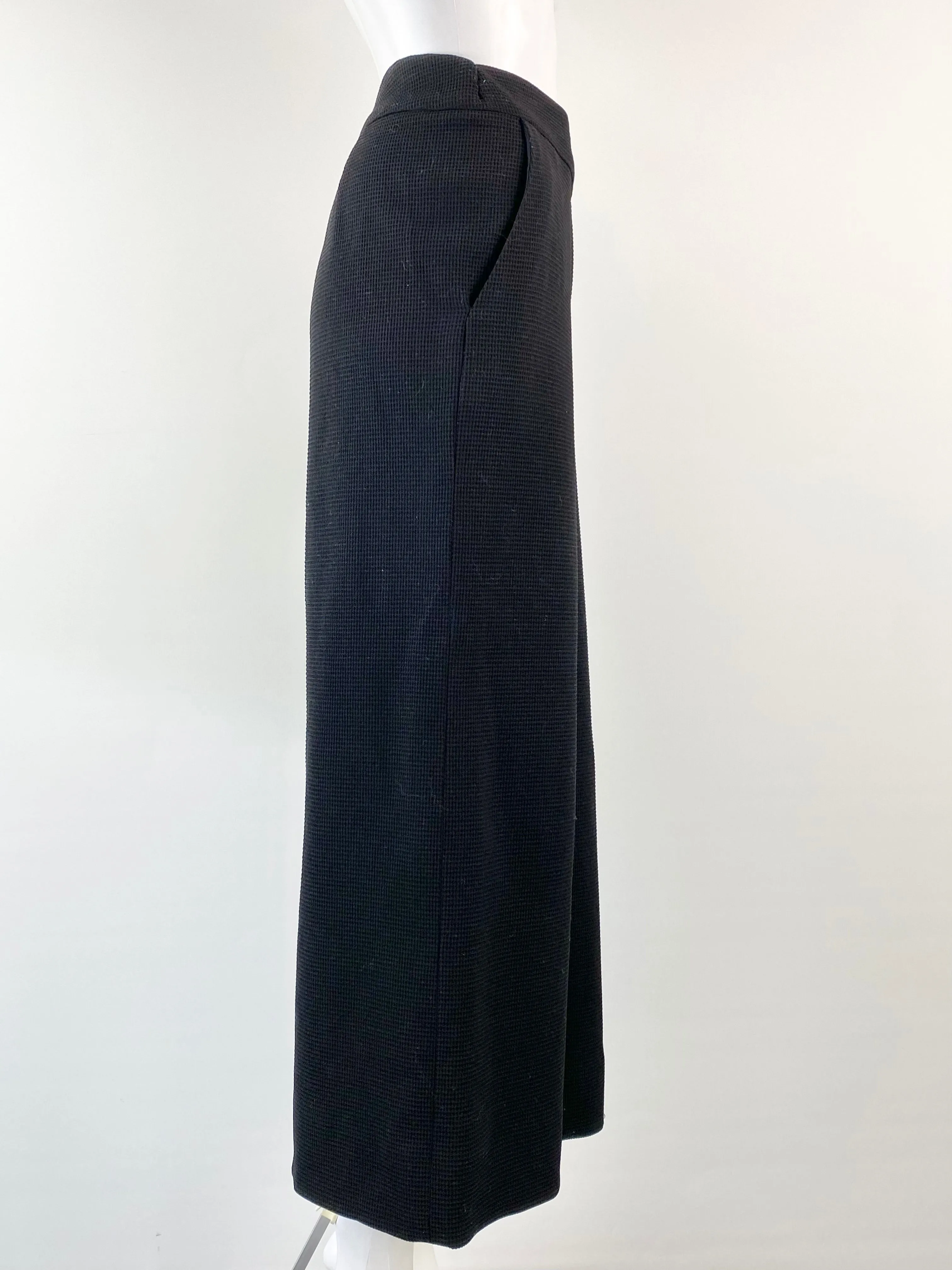 Armani Collezioni Black Wool Waffle High Rise Culottes - AU8