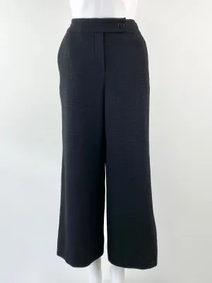 Armani Collezioni Black Wool Waffle High Rise Culottes - AU8