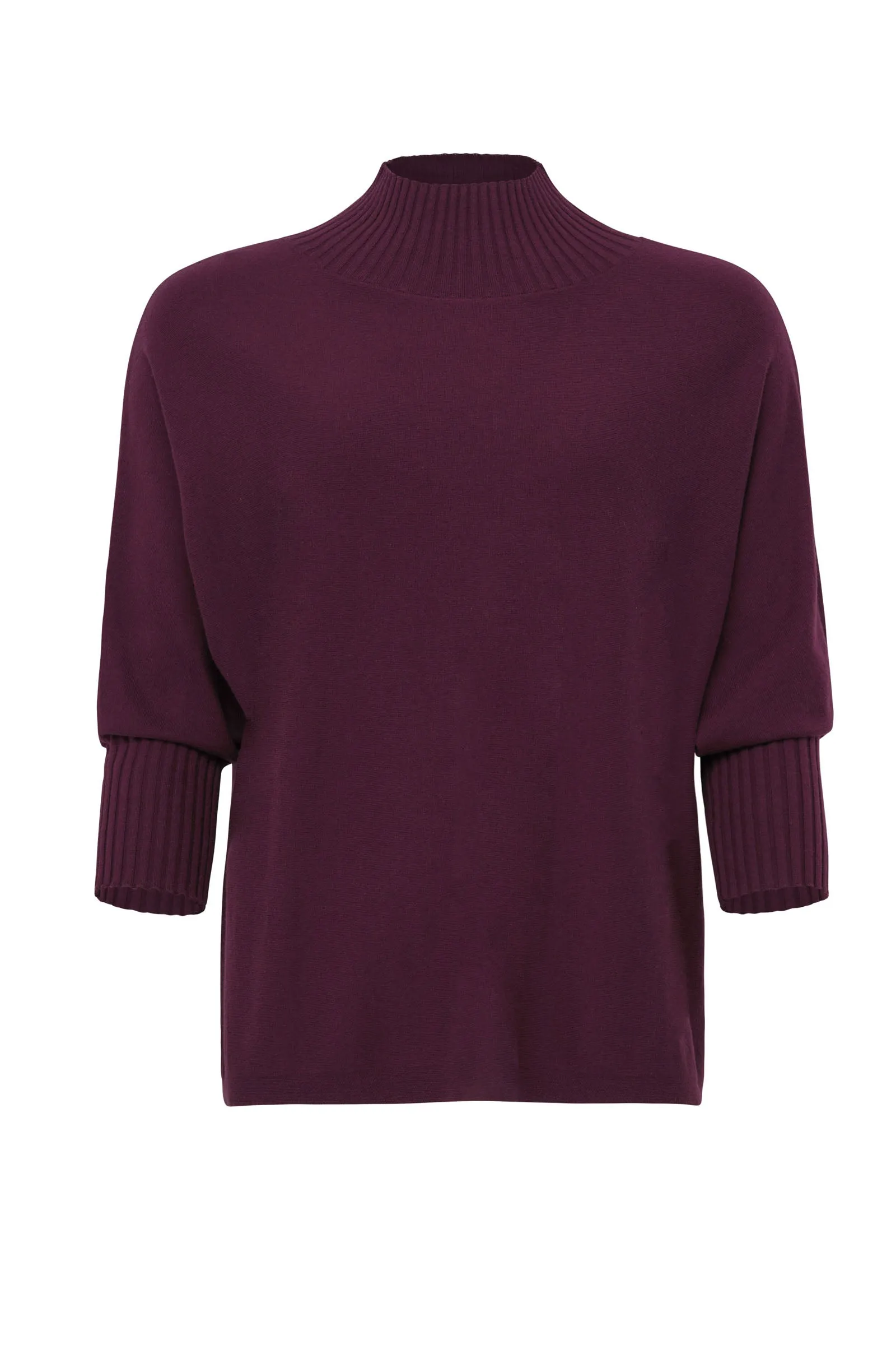 Ash Ribbed Mock Neck Sweater