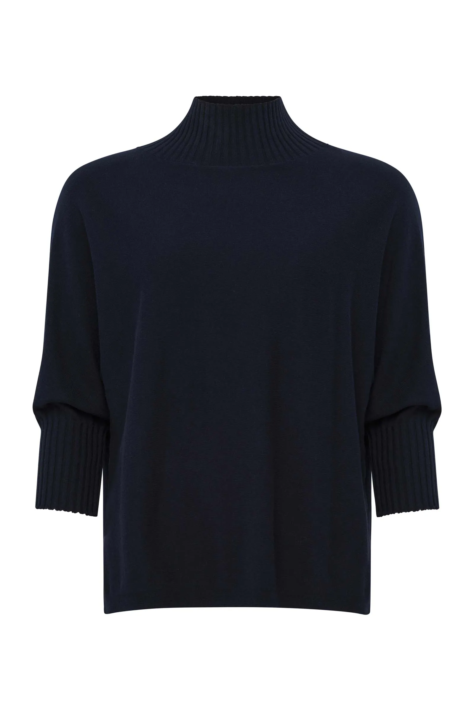 Ash Ribbed Mock Neck Sweater