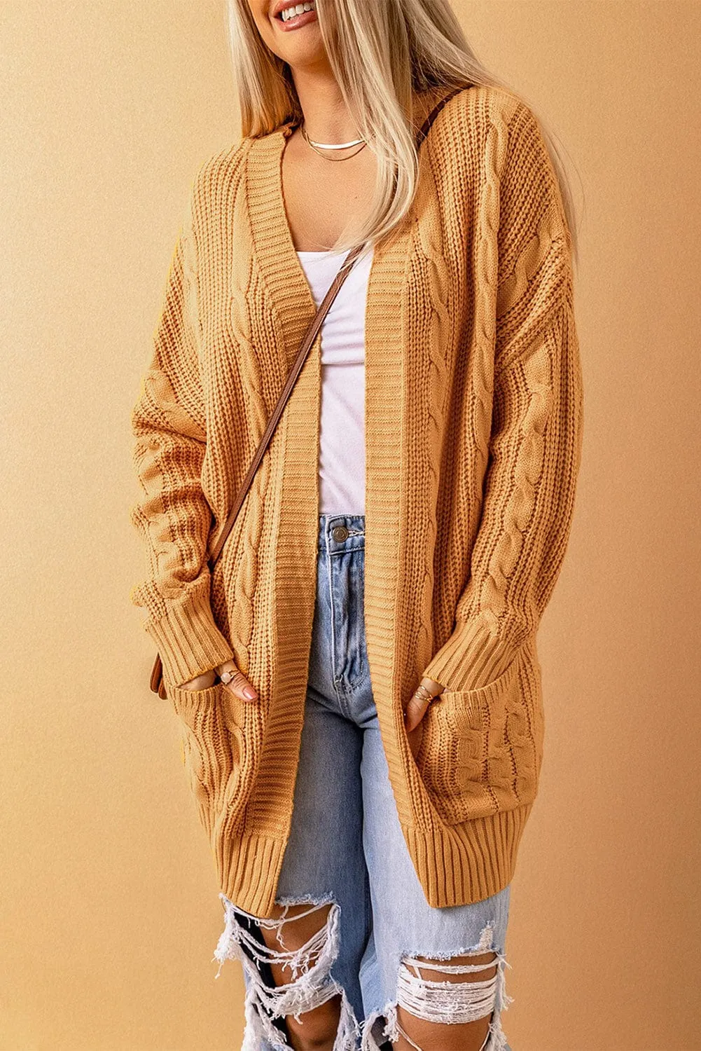 Autumn Winter Cable Knit Cardigan