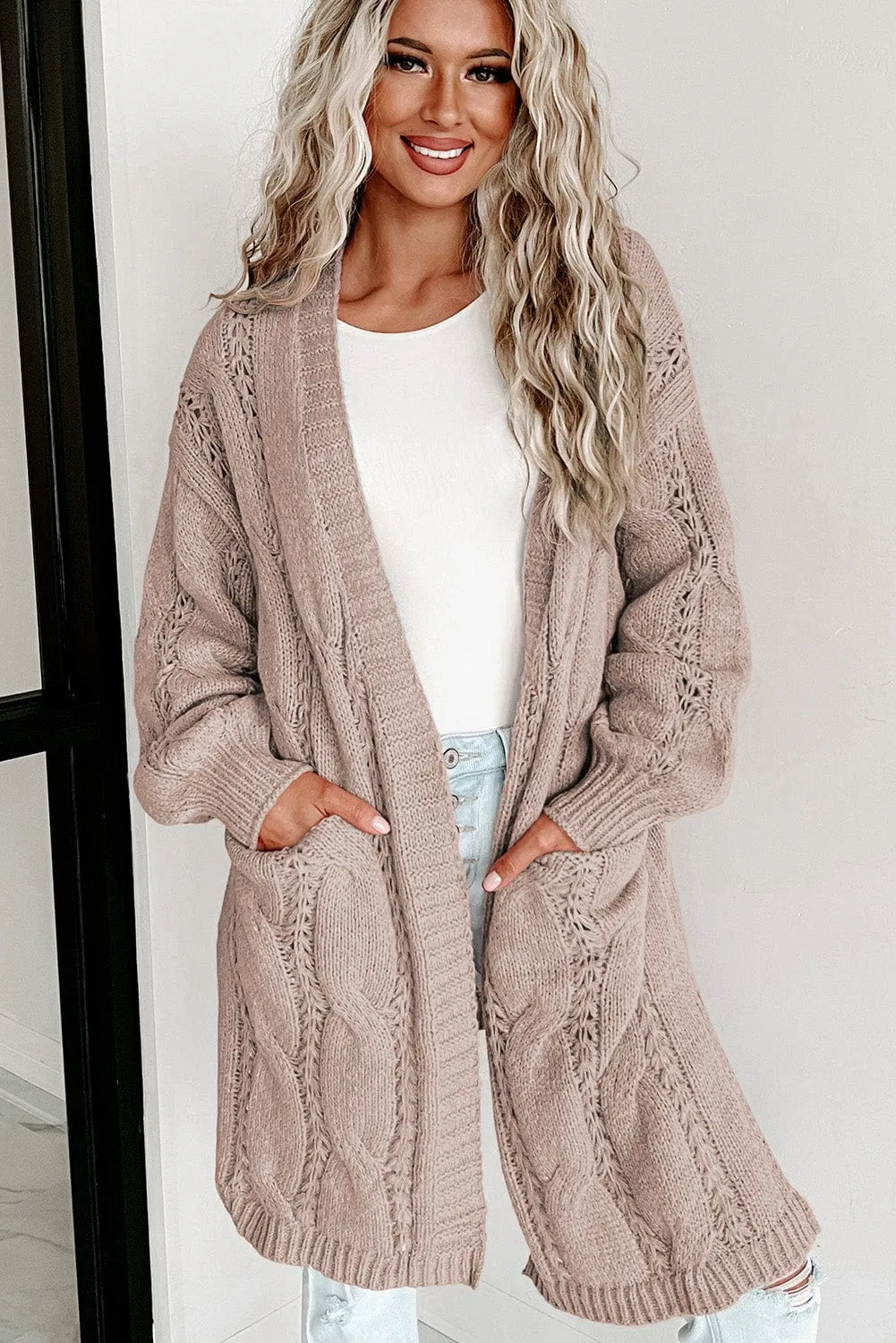 Autumn Winter Cable Knit Cardigan