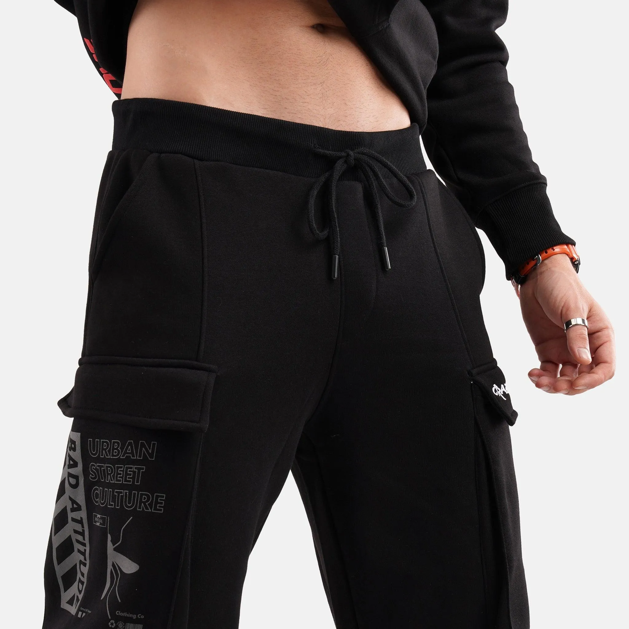 Bad Attitude Fleece Jogger in Black