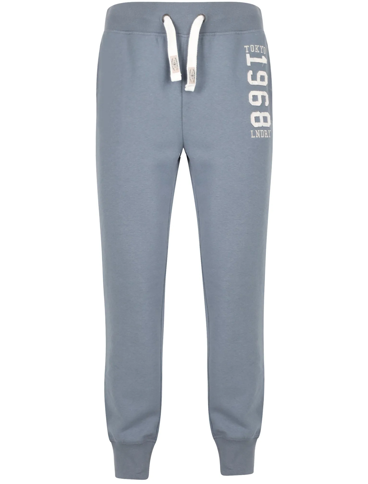 Bayfield Brush Back Fleece Cuffed Joggers In Dusty Blue - Tokyo Laundry