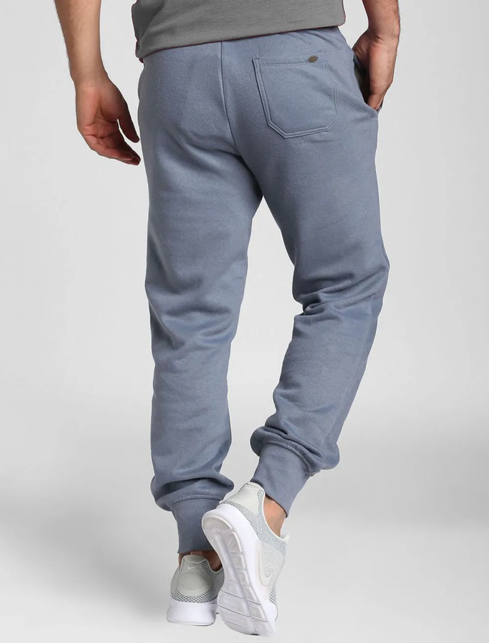 Bayfield Brush Back Fleece Cuffed Joggers In Dusty Blue - Tokyo Laundry