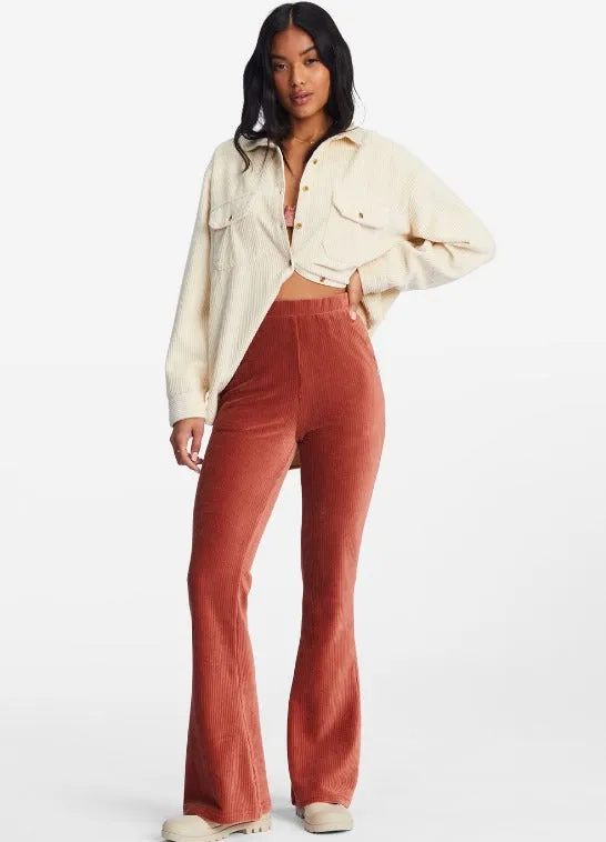 Billabong Hit A Cord High-Waisted Corduroy Flared Pants