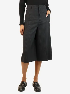 Black pinstripe pocket culottes - size UK 8