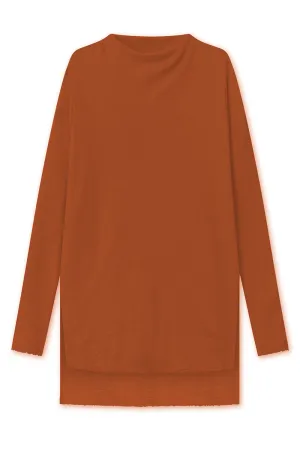 Blusbar High Neck Tunic Rust