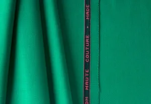 Brilliant Emerald Green Stretch Wool Twill (Made in Italy)