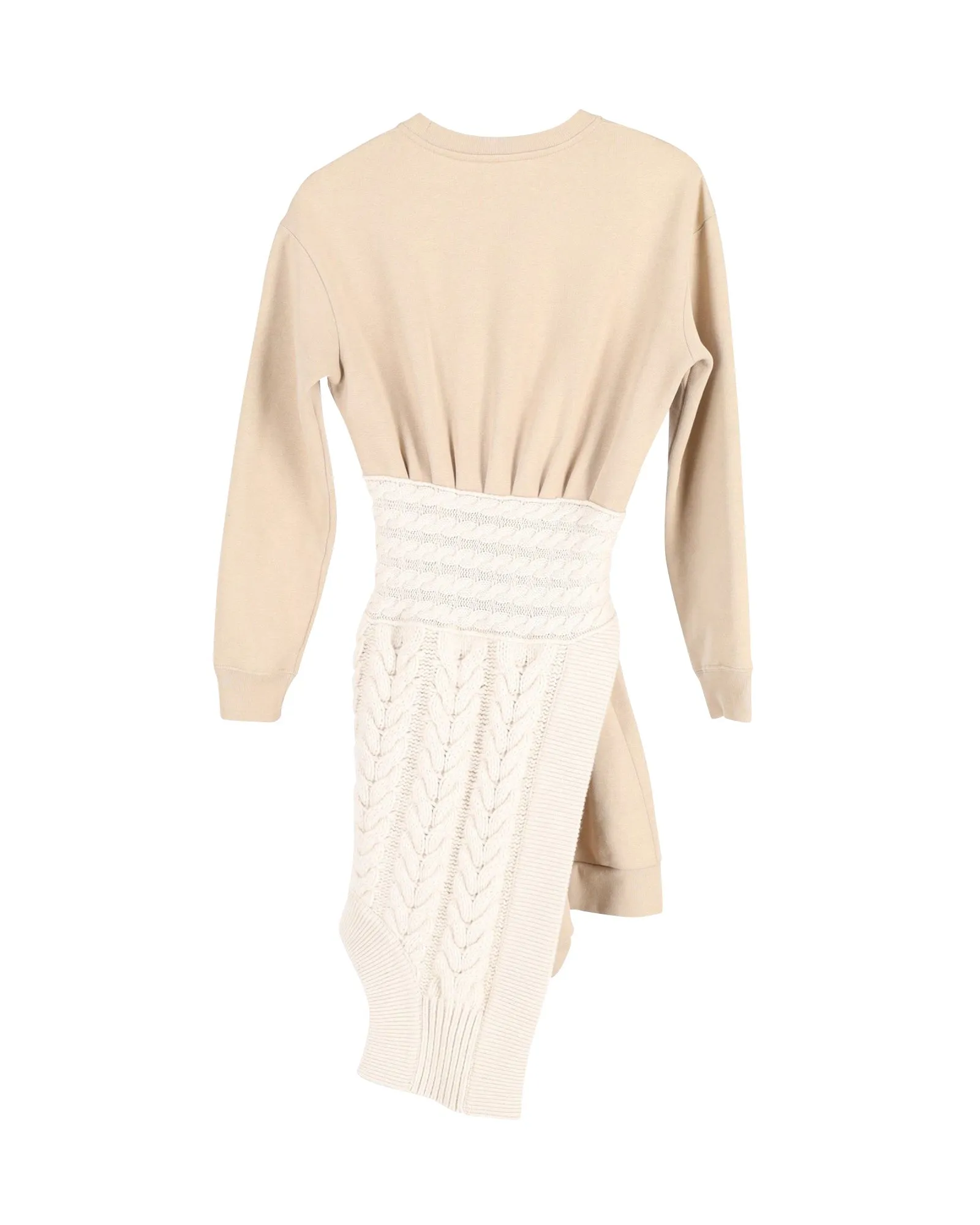 Burberry Cable-knit Overlay Sweater Dress in Beige Cotton