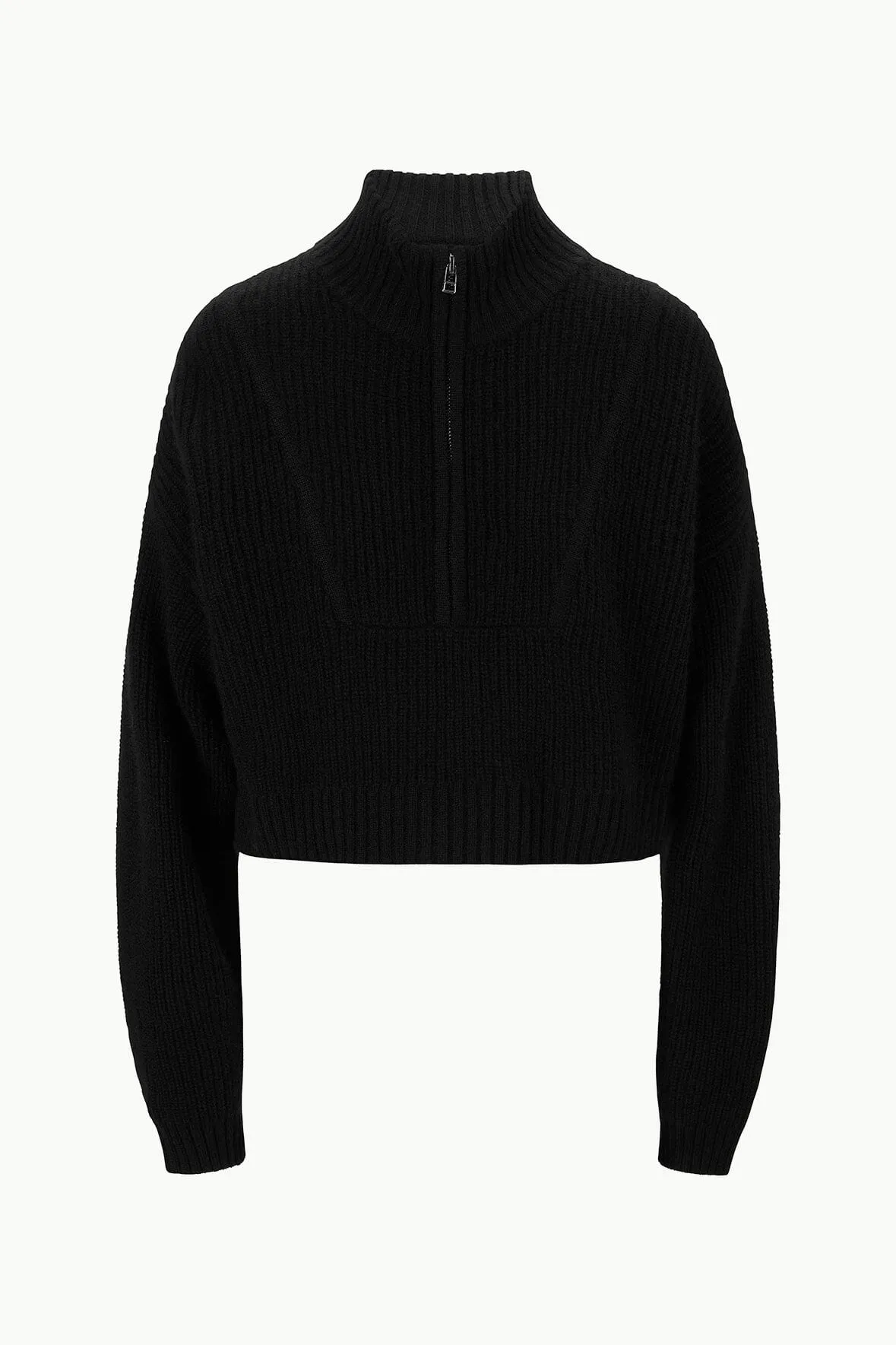 CASHMERE CROPPED HAMPTON SWEATER | BLACK