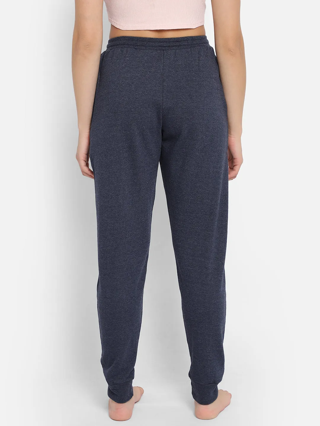 Chic Basic Cuffed Joggers In Navy