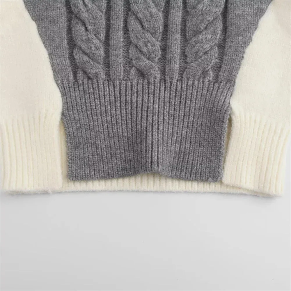 Chiyo Color Block Cable Knit Vest