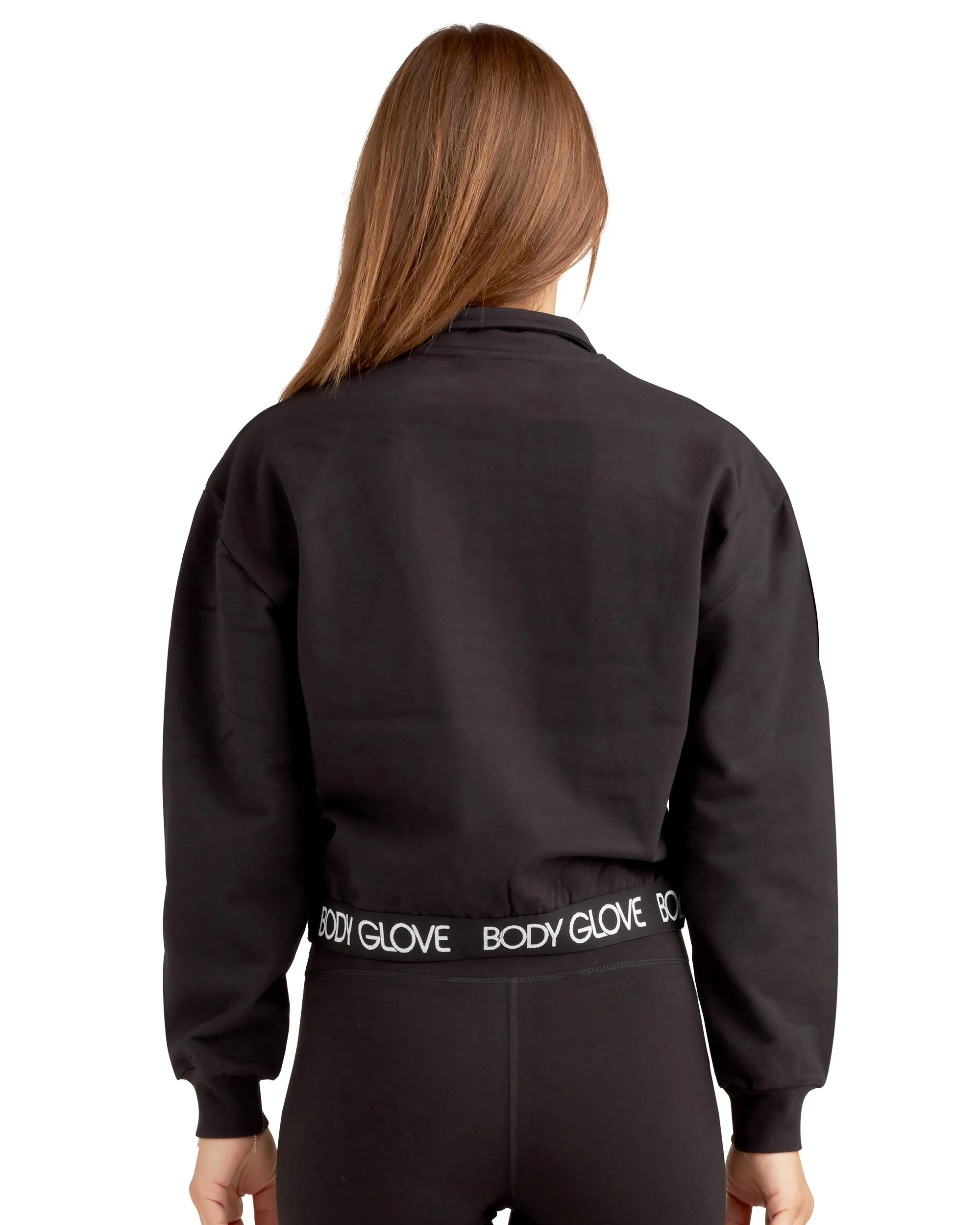 Come On Over Mock Half-Zip Pullover - Black