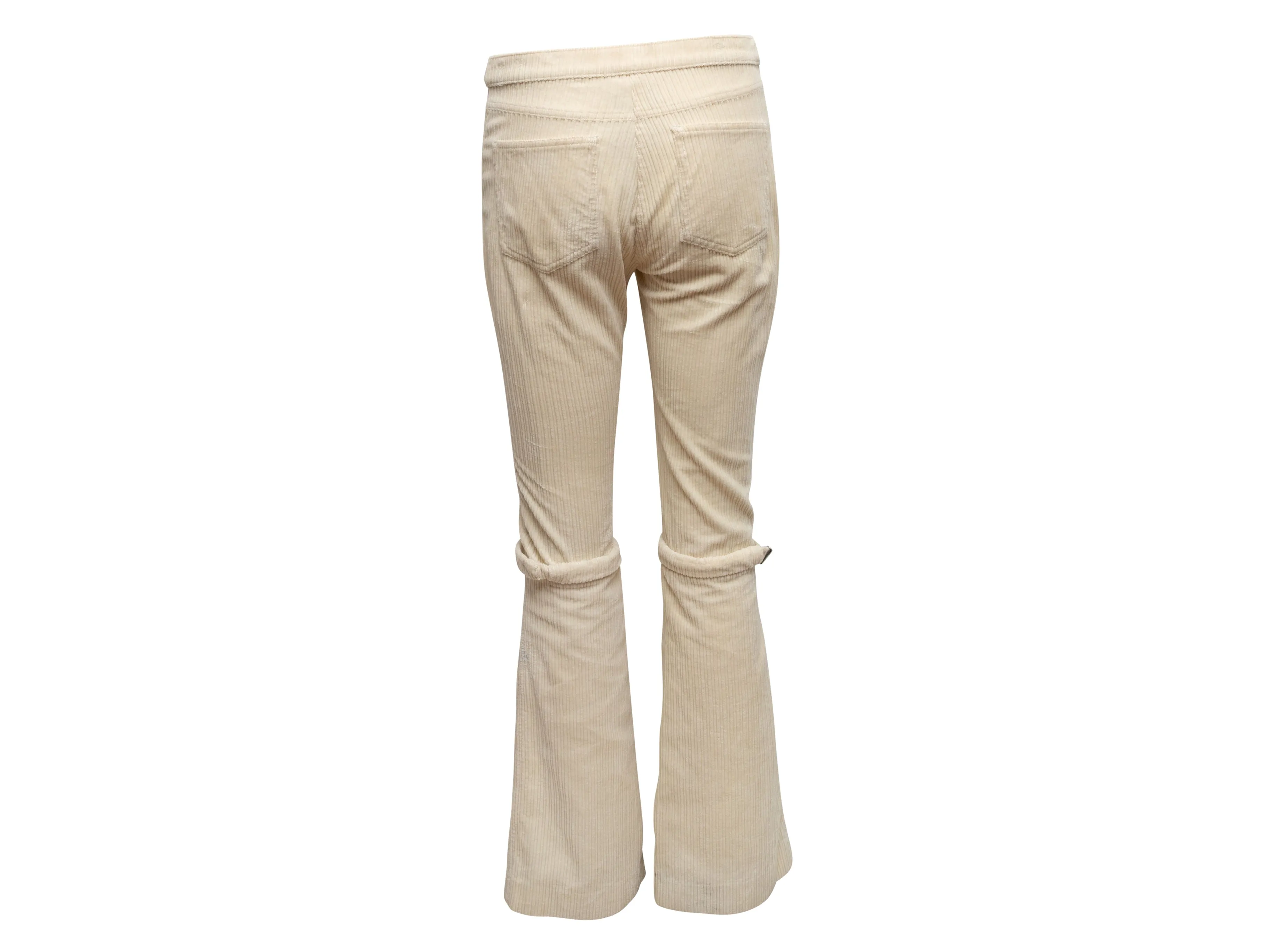 Cream Chanel Fall/Winter 2006 Corduroy Pants Size FR 38