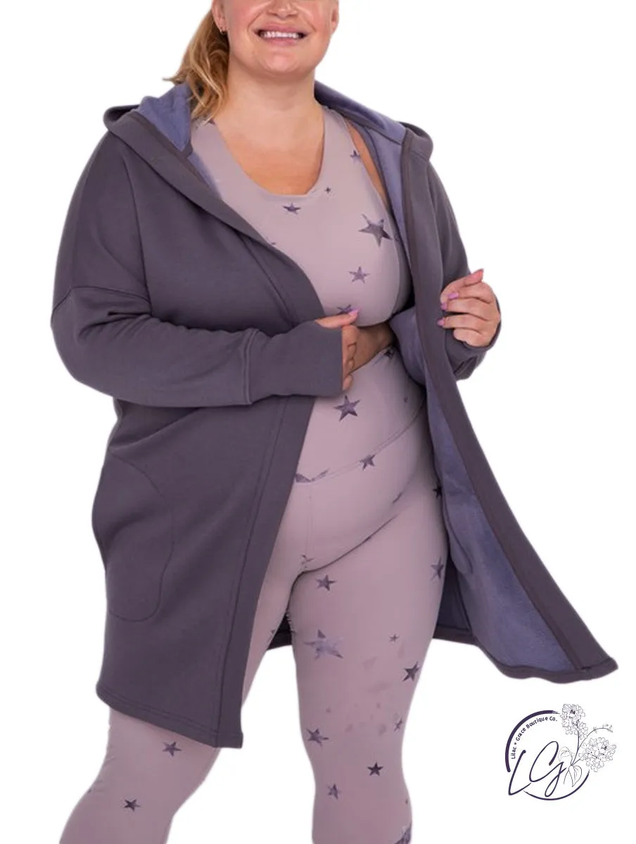 Curvy Longline Cardigan with Fleece Lining