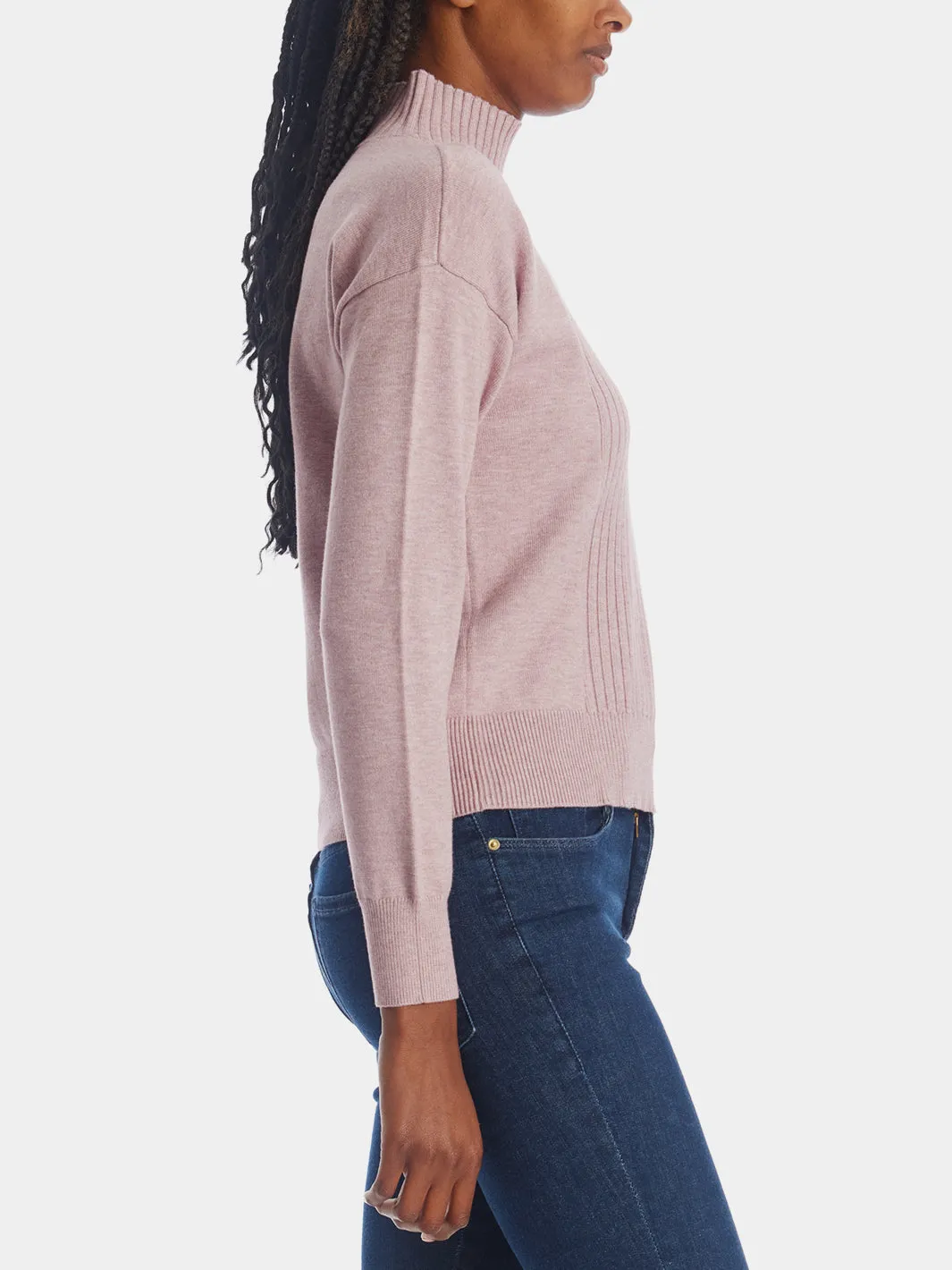 Cut Out Mock Neck Sweater