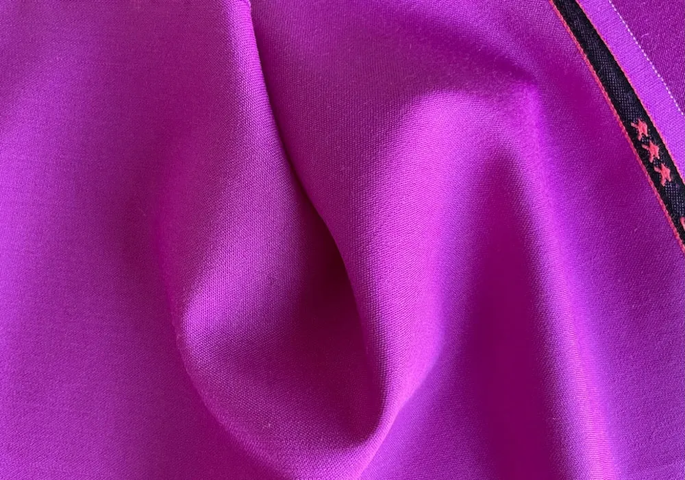 Deep Saturated Orchid Stretch Wool Twill (Made in Italy)