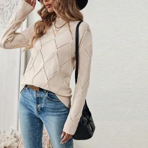 Diamond Twist Knit Pullover