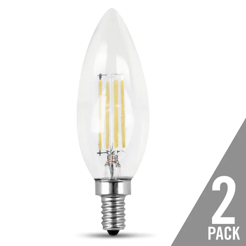 FEIT Electric  B10  E12 (Candelabra)  LED Bulb  Soft White  60 Watt