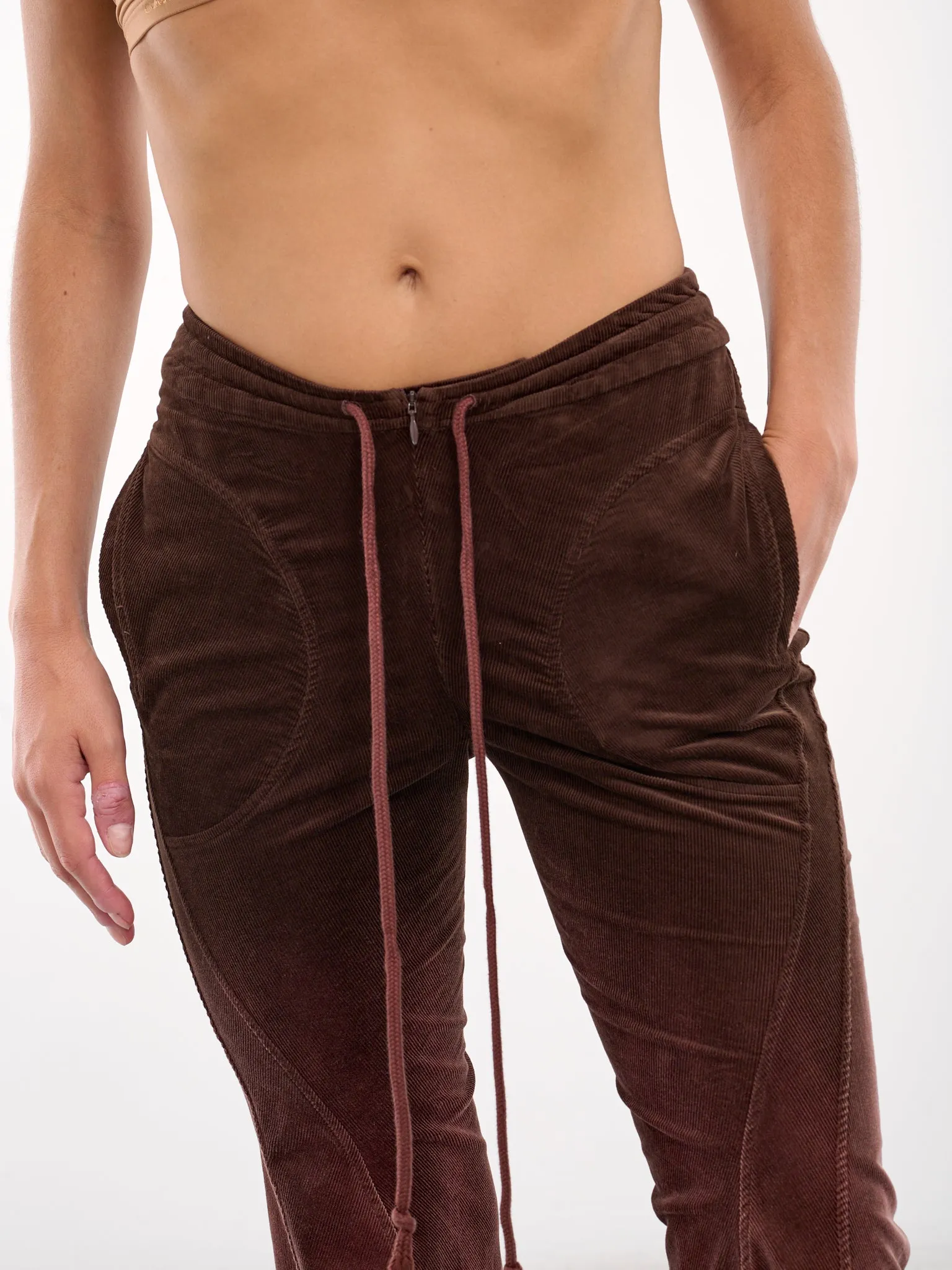 Flared Corduroy Trousers (PT06C1BR440-BROWN)