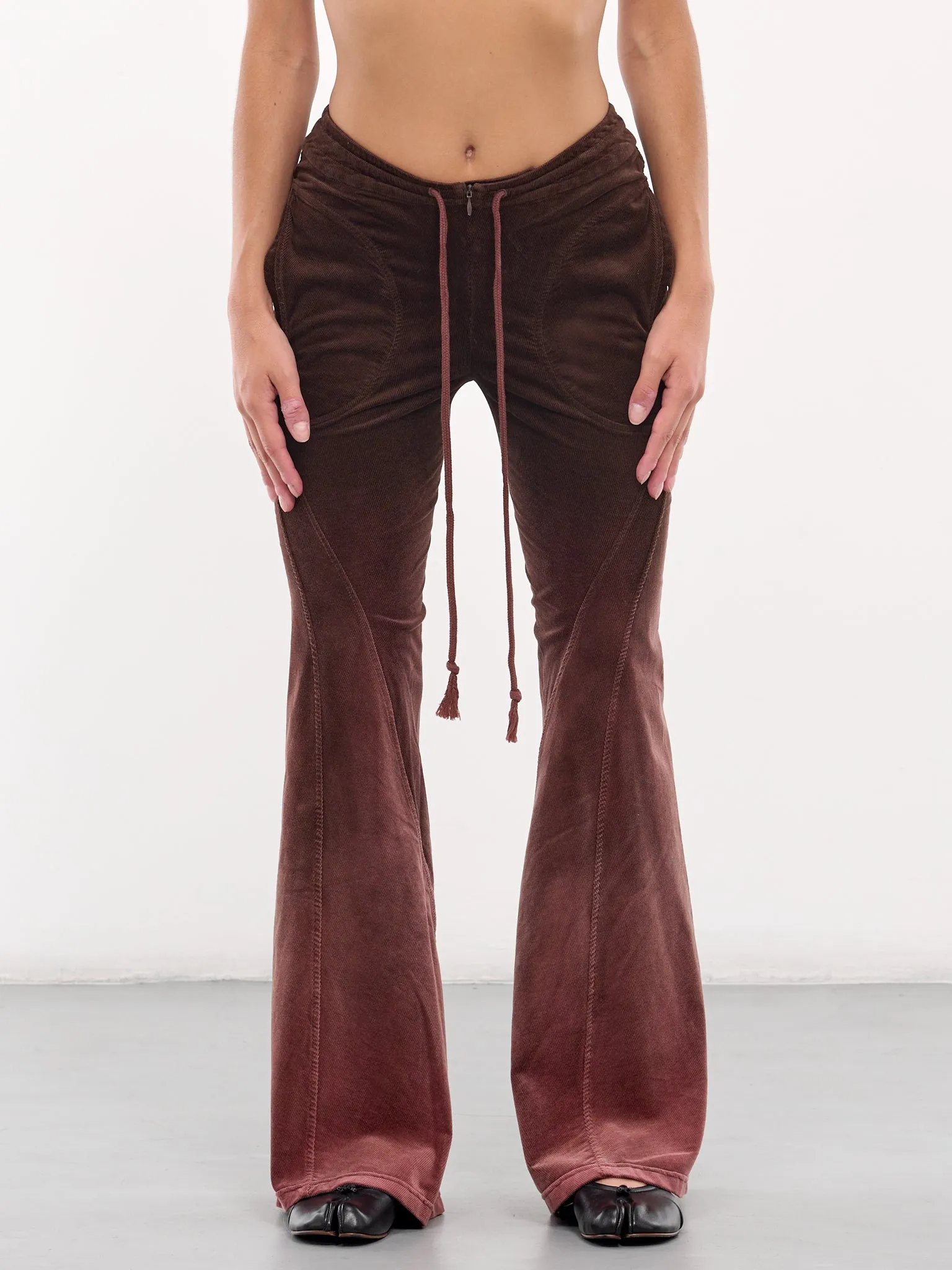 Flared Corduroy Trousers (PT06C1BR440-BROWN)