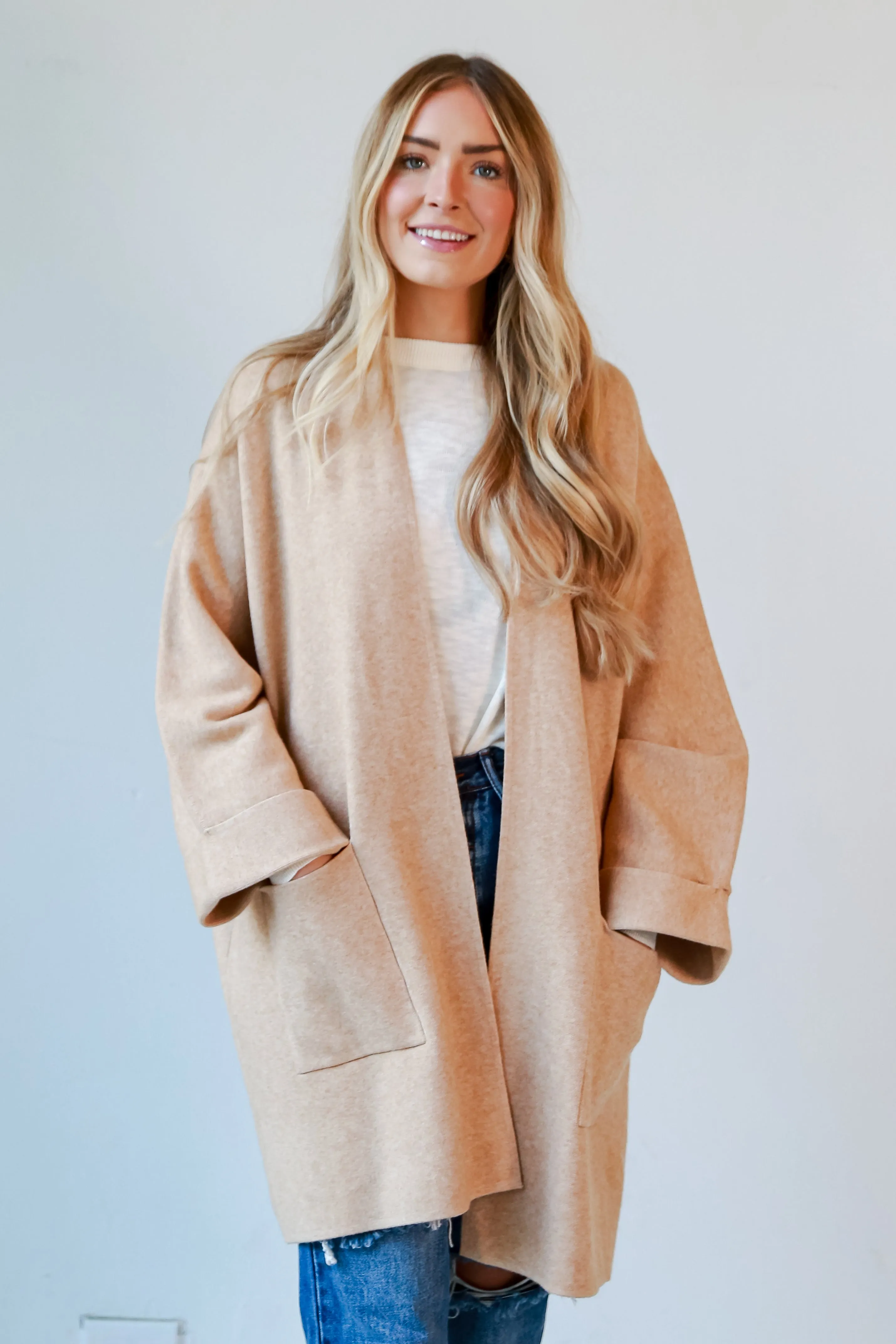 Found The Warmth Camel Sweater Cardigan