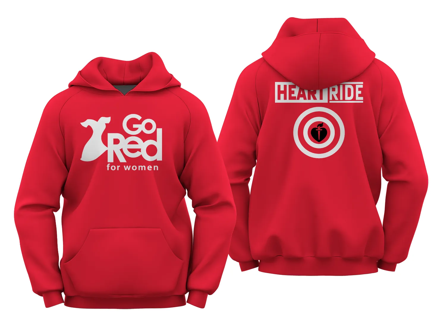 Go Red for Women Heart Ride 2023 HOODIE ALL RED