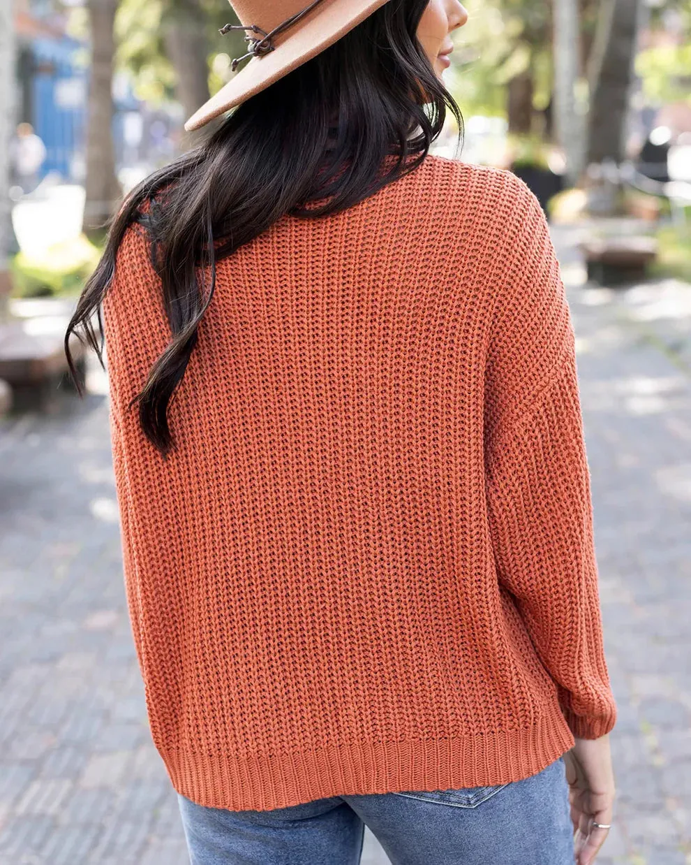 Grace & Lace | Boyfriend Slouchy Knit Sweater - Ginger Spice