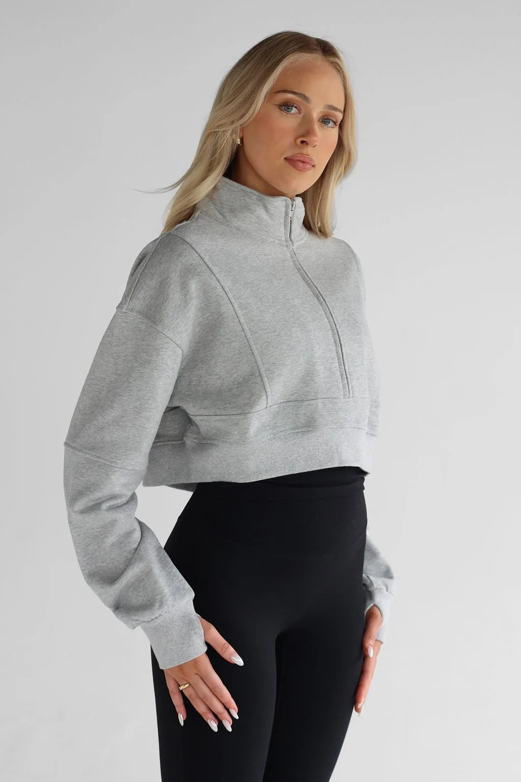 Half Zip Sweater - Heather Grey