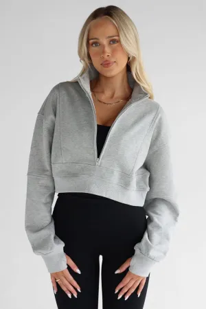 Half Zip Sweater - Heather Grey