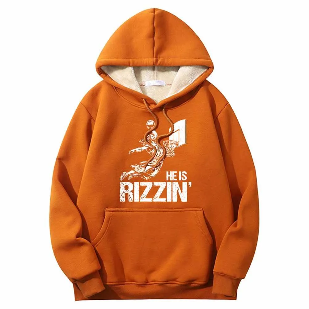 He Is Rizzin Jesus Slam Dunk Fleece Sherpa Hoodie