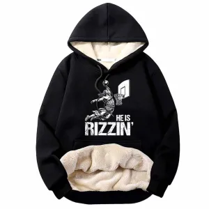 He Is Rizzin Jesus Slam Dunk Fleece Sherpa Hoodie