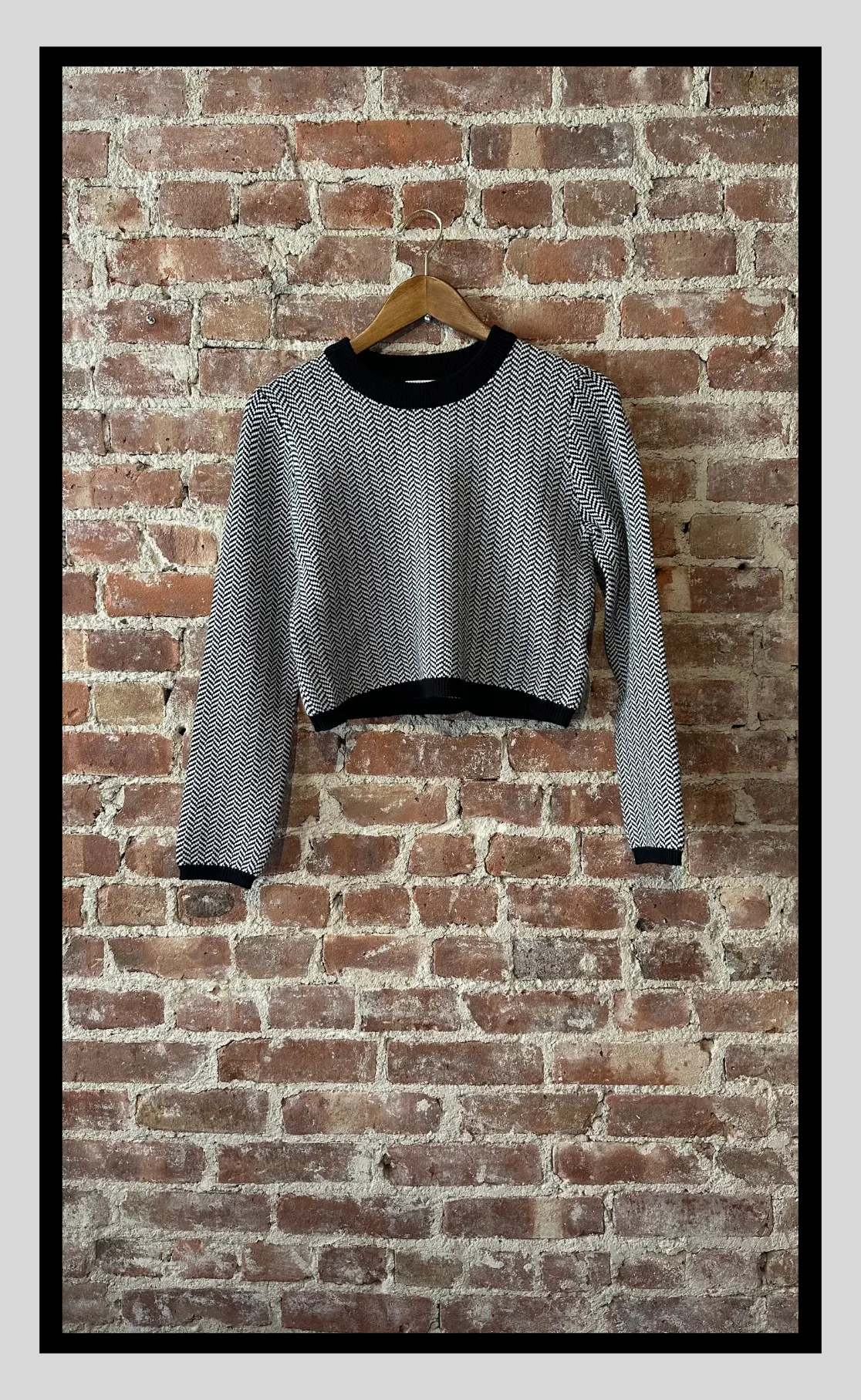 Herringbone Cropped Sweater