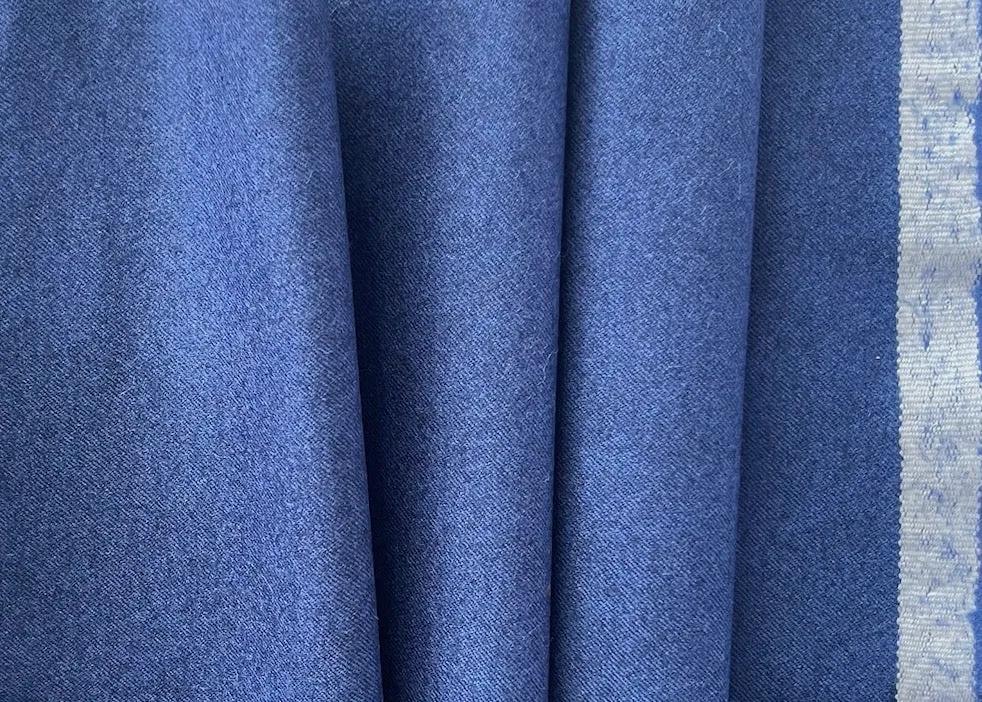 High-End Elegant Sapphire Wool Flannel (Made in Italy)