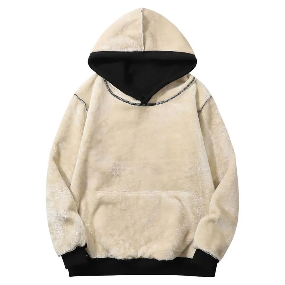 Hold On Let Me Overthink Crew Collar Fleece Sherpa Hoodie