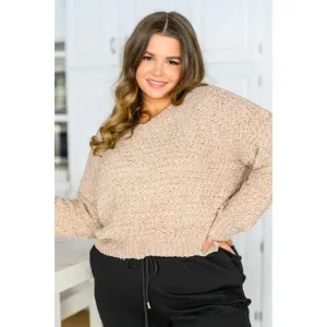 Irish Coffee Cropped V-Neck Sweater