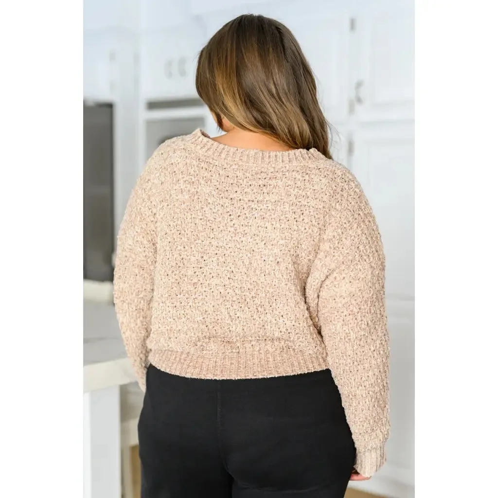 Irish Coffee Cropped V-Neck Sweater