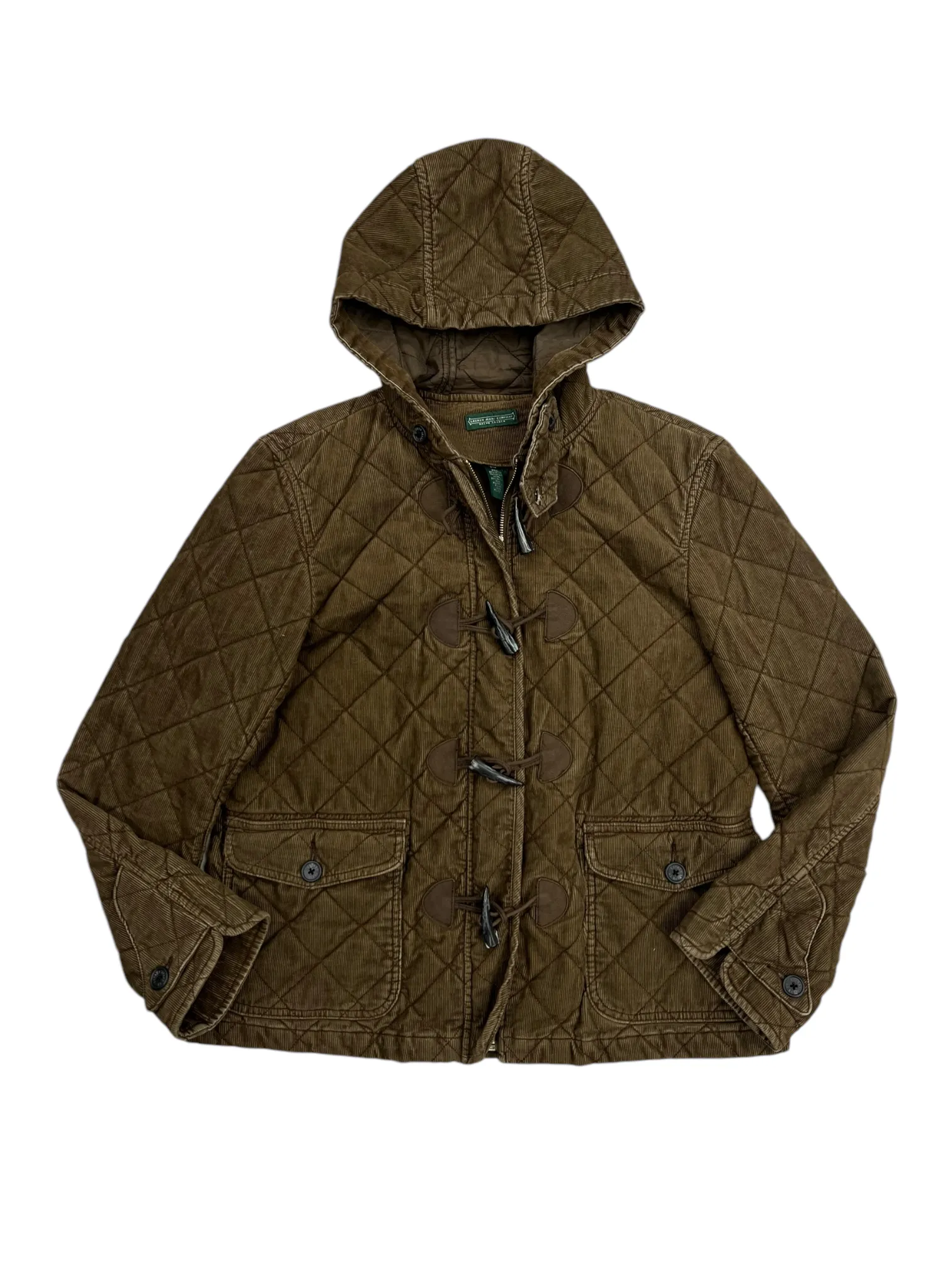 Jacket Puffer & Quilted By Lauren Jeans Co In Brown, Size: L