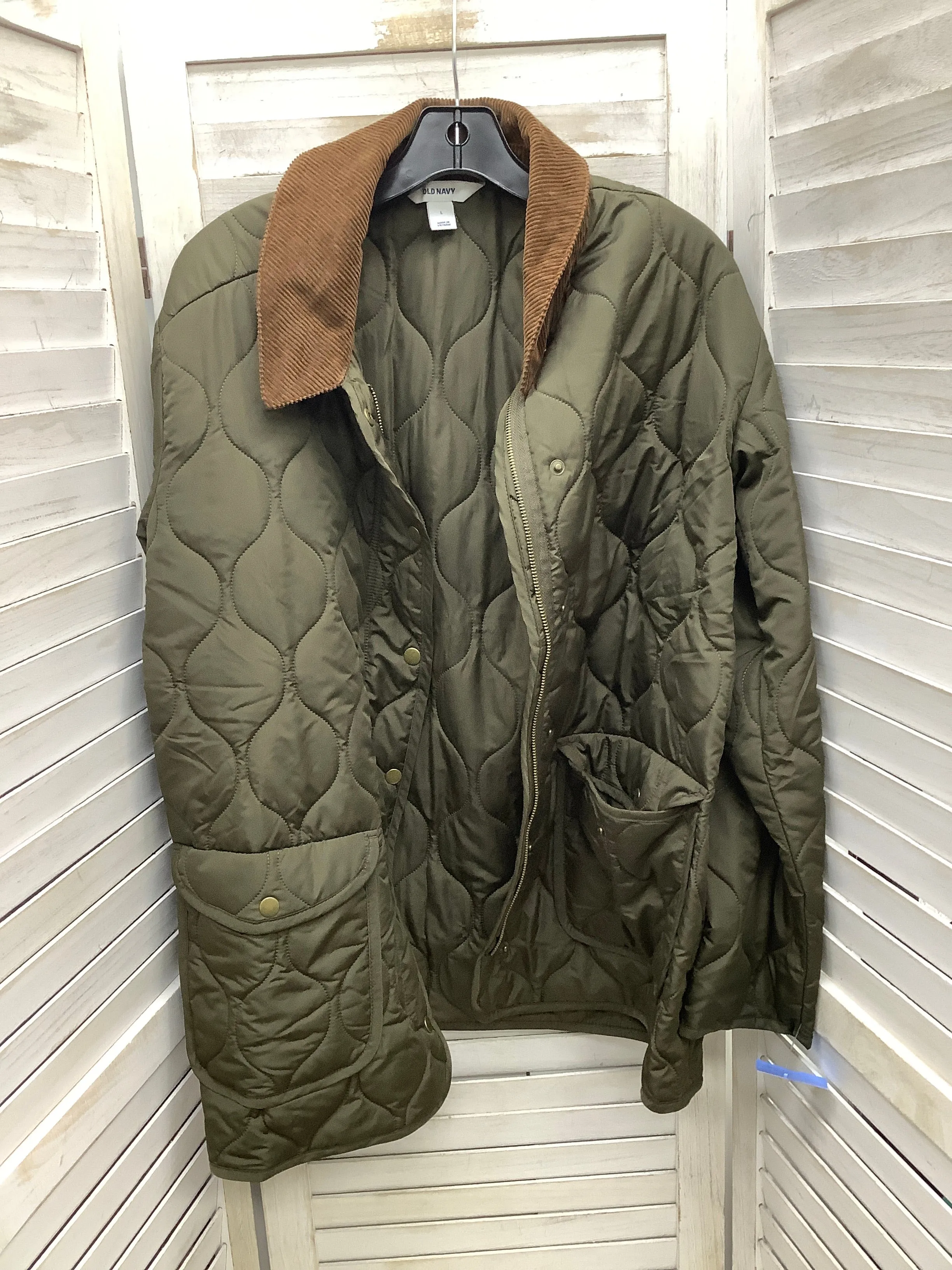 Jacket Puffer & Quilted By Old Navy In Green, Size: L