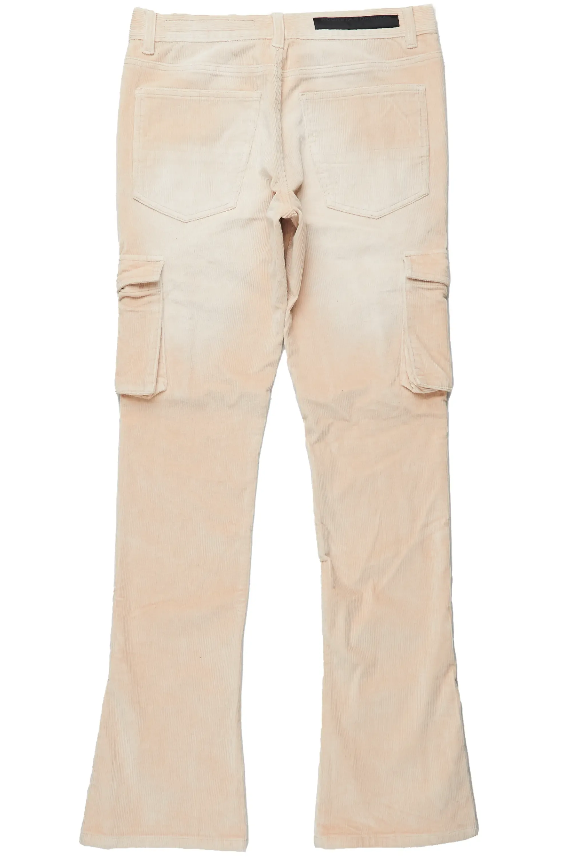 Jaylen Beige Stacked Flare Corduroy Pant