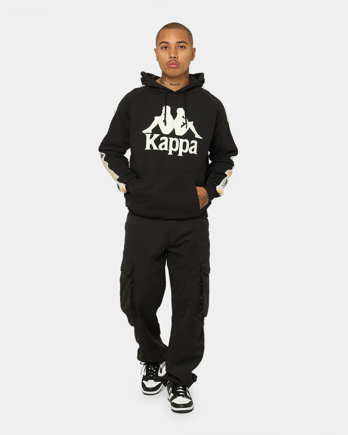 Kappa 222 Banda Hurtado 4 Hoodie Black Smoke/Grey